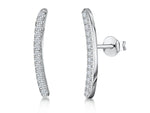 Load image into Gallery viewer, Sterling Silver Long Curved  Stud Earring
