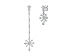 Load image into Gallery viewer, Sterling Silver Snowflake Long Short Chain Earrings

