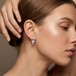 Load image into Gallery viewer, Sterling Silver Pyramid Drop Stud Earrings
