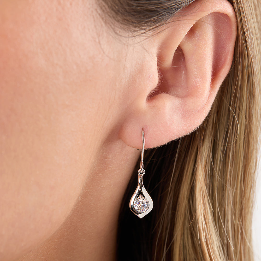 Sterling Silver Infinity Teardrop Fishook Earrings-JOOLS by Jenny Brown