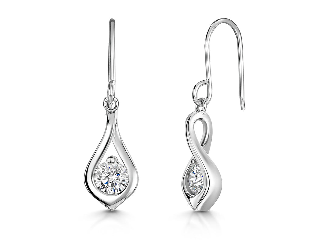 Sterling Silver Infinity Teardrop Earrings-JOOLS by Jenny Brown