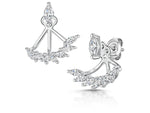 Load image into Gallery viewer, Sterling Silver  Marquise Stone Set Jacket Earrings

