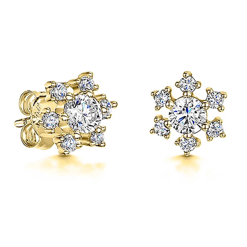 Yellow Gold Snowflake Earrings- JOOLS by Jenny Brown