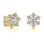 Load image into Gallery viewer, Yellow Gold Snowflake Earrings- JOOLS by Jenny Brown
