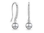 Load image into Gallery viewer, Sterling Silver Plain Silver Ball  Drop Earrings
