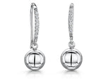 Load image into Gallery viewer, Sterling Silver Ball  Fishhook Drop  Earrings
