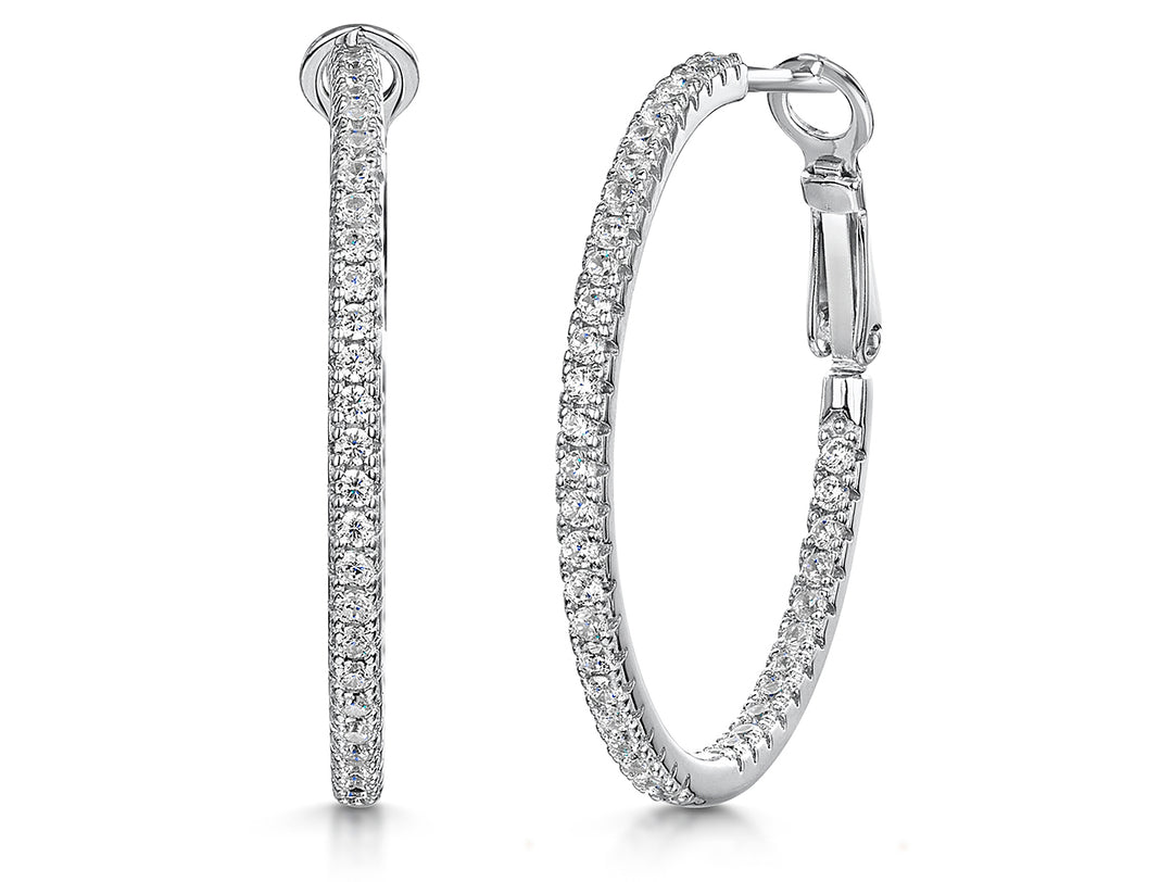 Sterling Silver Hoop Latchback Earrings