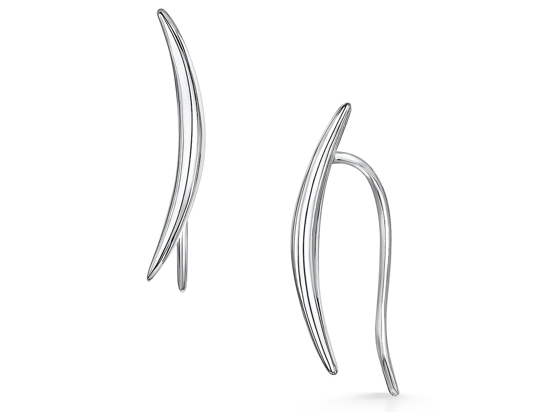 Sterling Silver Plain Curve Earring