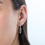 Load image into Gallery viewer, Plain Sterling Silver Paperlink Drop Earrings-JOOLS by Jenny Brown
