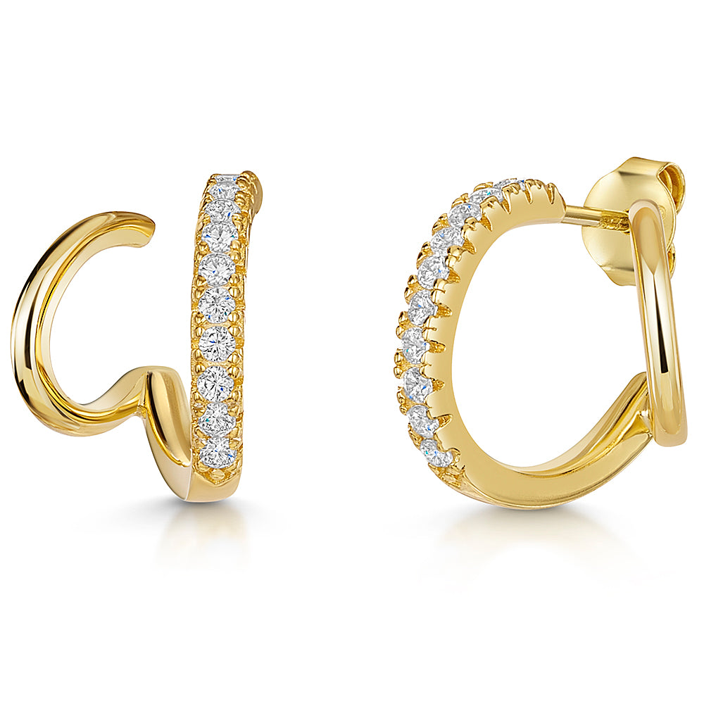 Yellow Gold Vermeil Twisted Huggie Earrings