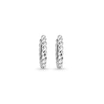 Load image into Gallery viewer, Sterling Silver Twist Effect Hoop Earrings

