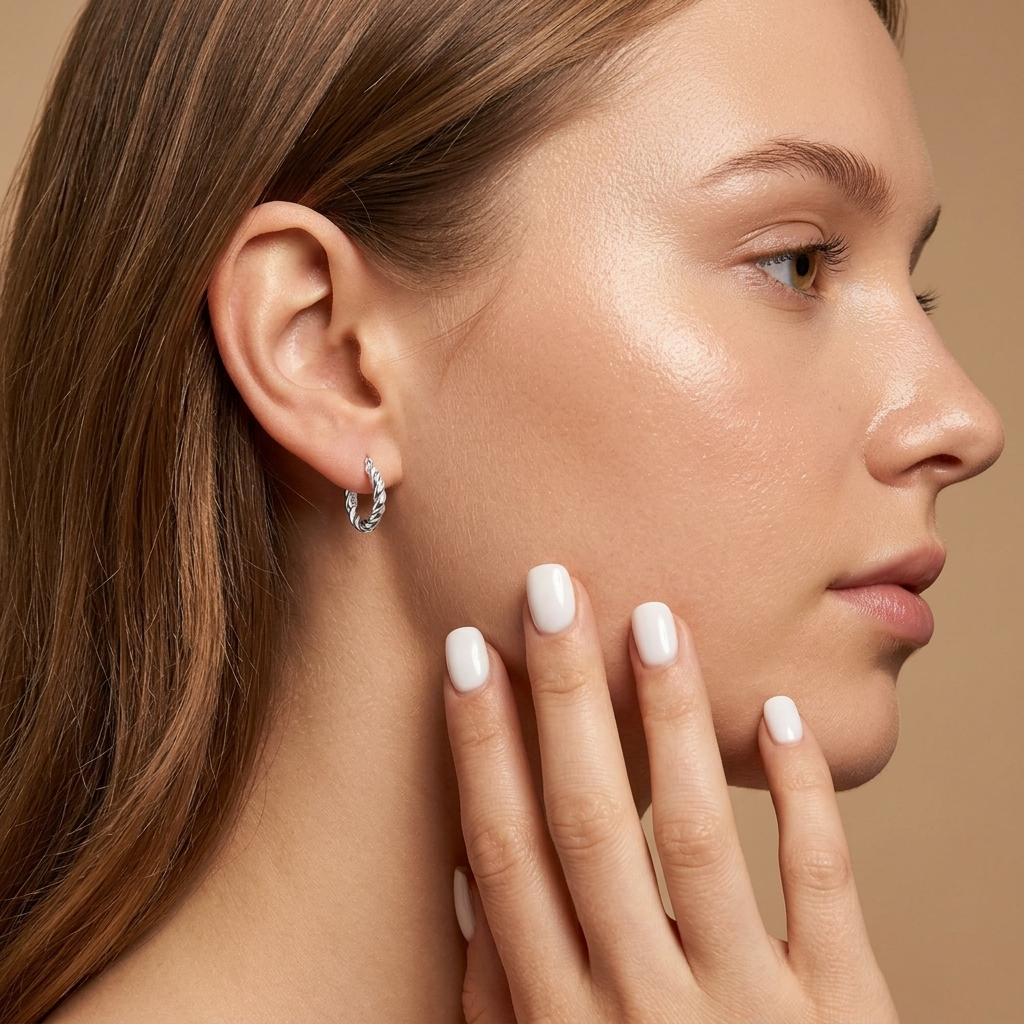 Sterling Silver Twist Effect Hoop Earrings