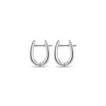 Load image into Gallery viewer, Sterling Silver Oval Hoop Earrings
