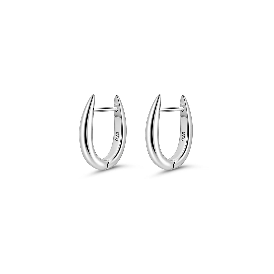 Sterling Silver Oval Hoop Earrings