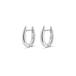 Load image into Gallery viewer, Sterling Silver Oval Hoop Earrings
