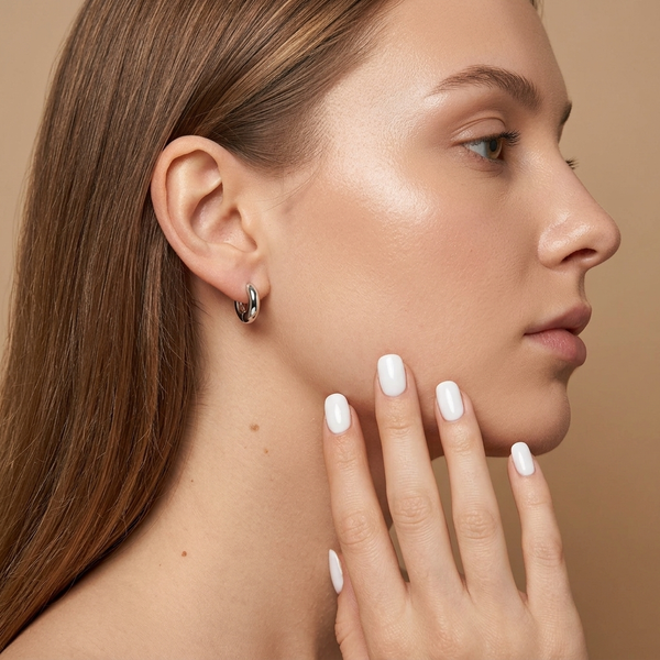Sterling Silver Chunky Huggie Earrings