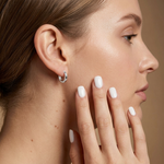 Load image into Gallery viewer, Sterling Silver Rounded Hoop Earrings
