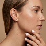 Load image into Gallery viewer, 18ct Gold Vermeil Three Bubble CZ Stud Earrings
