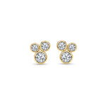 Load image into Gallery viewer, 18ct Gold Vermeil Three Bubble CZ Stud Earrings
