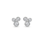 Load image into Gallery viewer, Sterling Silver Three Bubble CZ Stud Earrings

