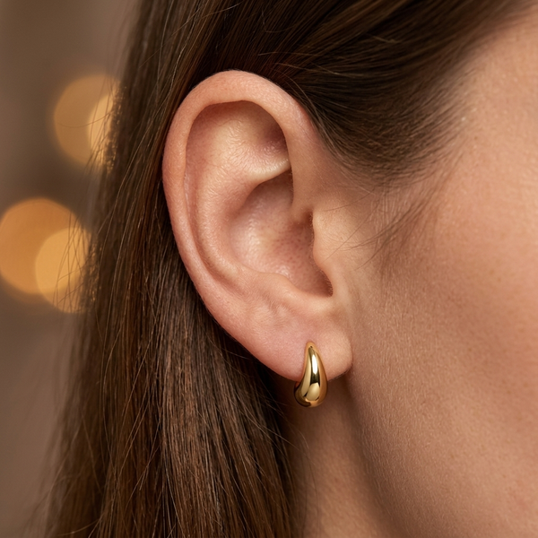 18ct Gold Vermeil Bubbly Teardrop Earrings