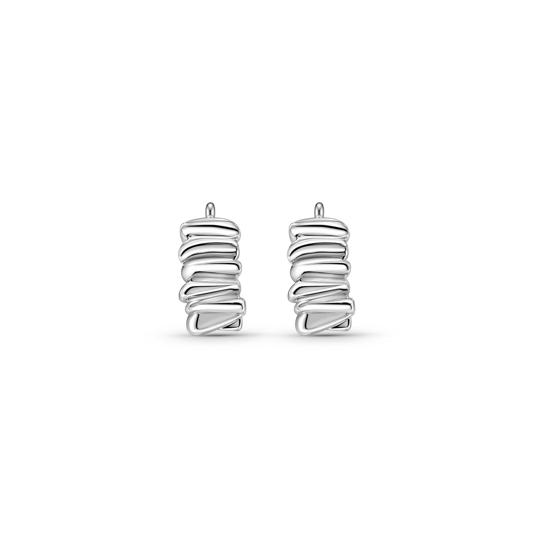 Sterling Silver Textured Huggie Earrings