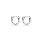 Load image into Gallery viewer, Sterling Silver Wavy Huggie Earrings
