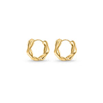 Load image into Gallery viewer, 18ct Gold Vermeil Wavy Huggie Earrings
