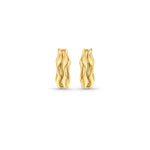 Load image into Gallery viewer, 18ct Gold Vermeil Wavy Huggie Earrings
