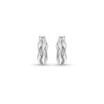 Load image into Gallery viewer, Sterling Silver Wavy Huggie Earrings
