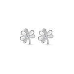 Load image into Gallery viewer, Sterling Silver Shamrock Stud Earrings With CZ
