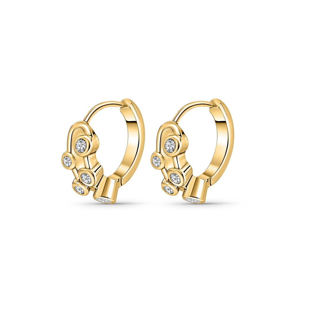 18ct Gold Vermeil Bubble Huggie Earrings
