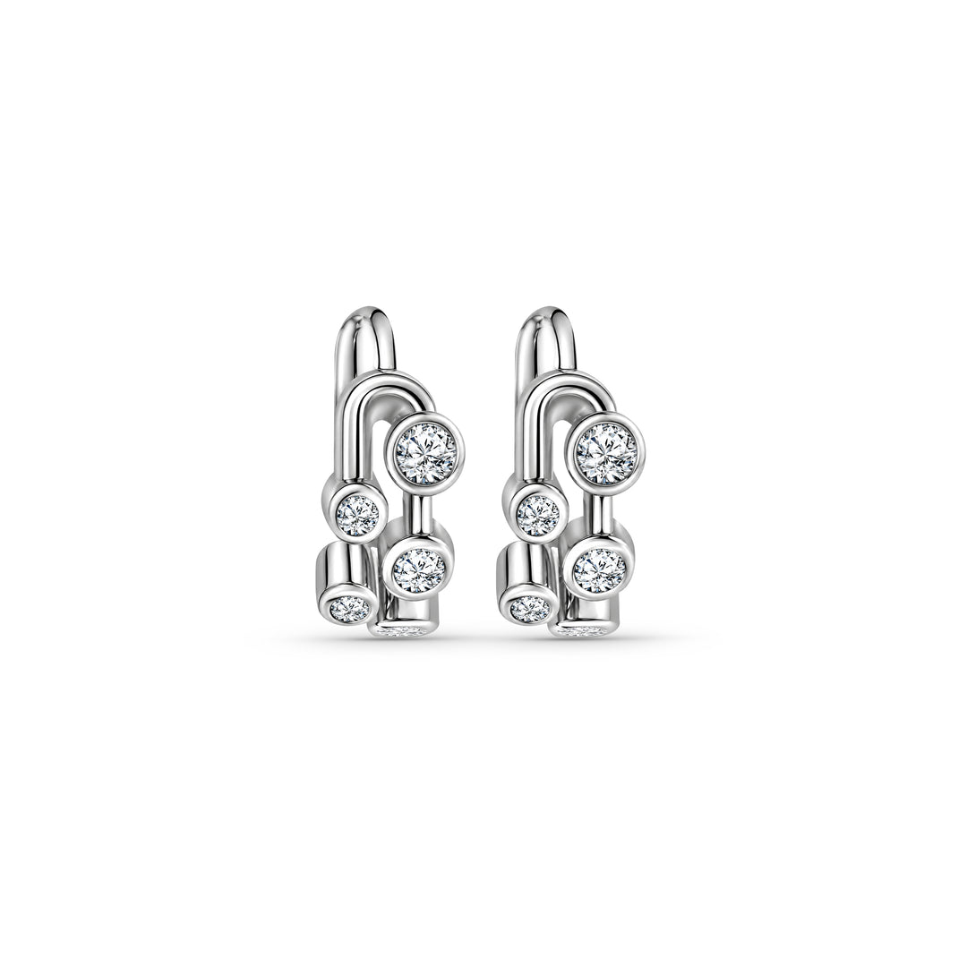 Sterling Silver Bubble Huggie Earrings