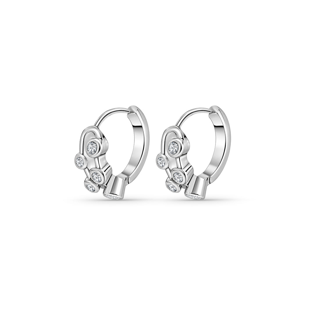 Sterling Silver Bubble Huggie Earrings
