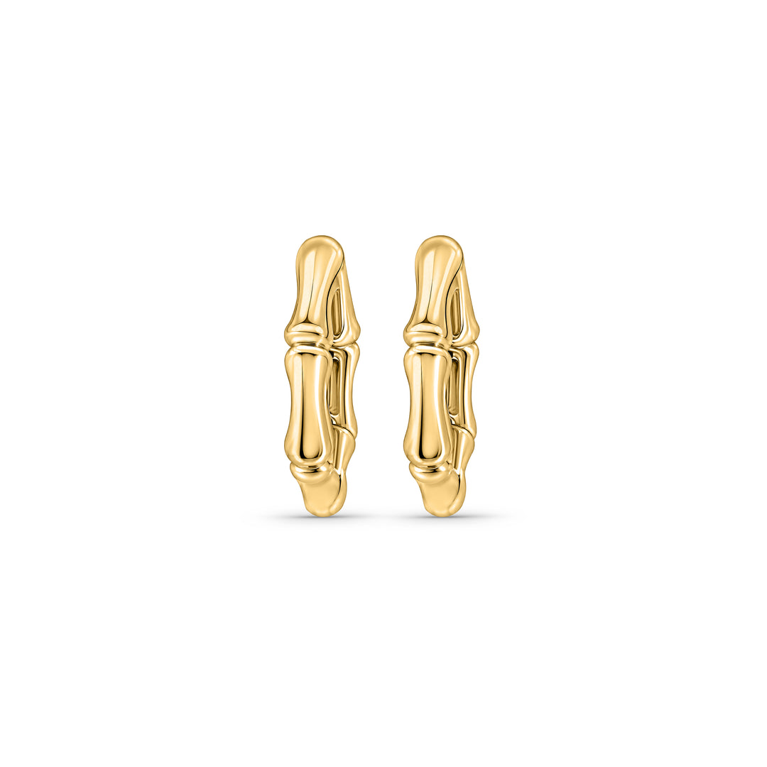 18ct Gold Vermeil Bamboo Hoop Earrings