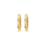Load image into Gallery viewer, 18ct Gold Vermeil Bamboo Hoop Earrings
