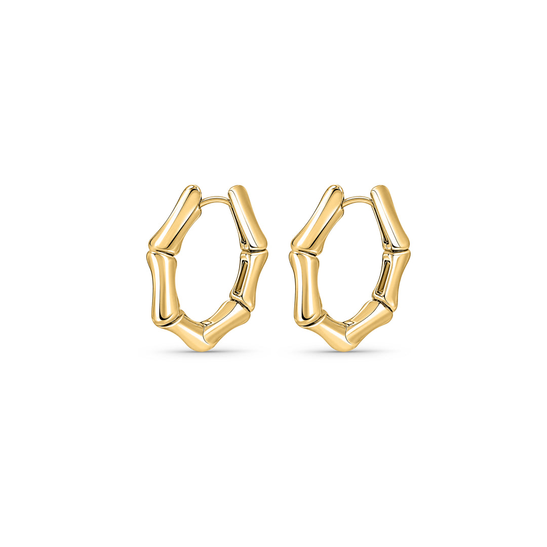 18ct Gold Vermeil Bamboo Hoop Earrings