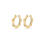 Load image into Gallery viewer, 18ct Gold Vermeil Bamboo Hoop Earrings
