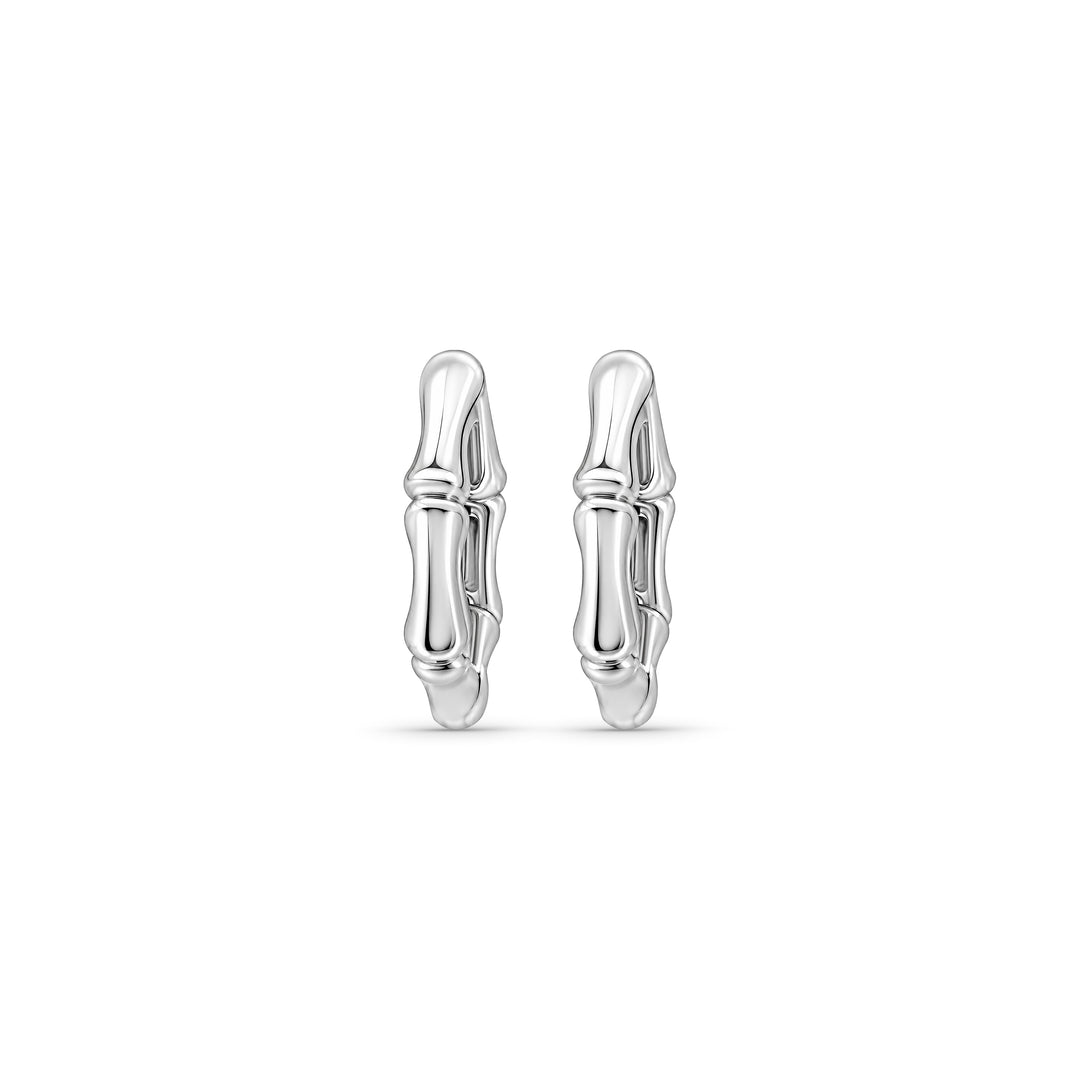 Sterling Silver Bamboo Hoops