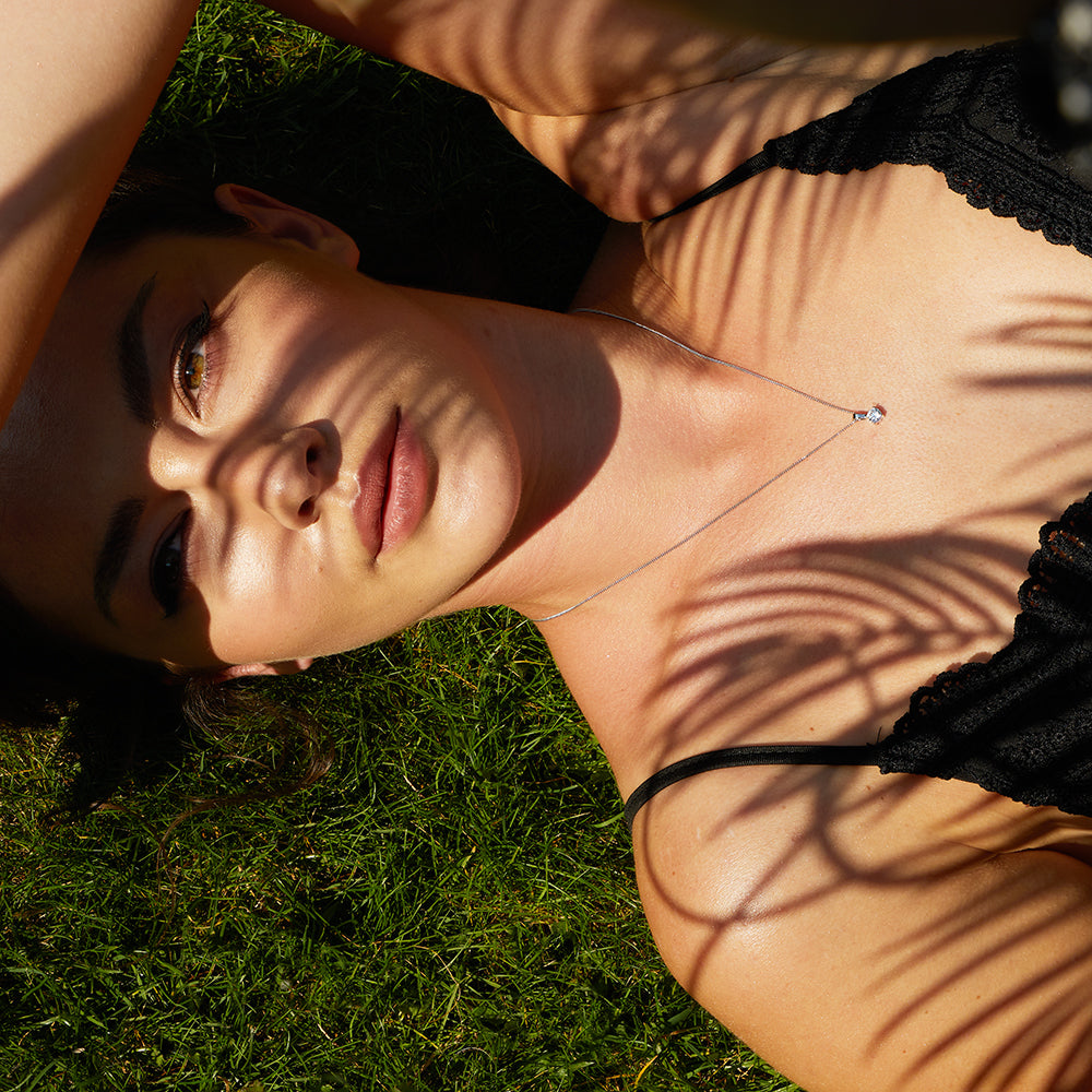 Sterling Silver Half Carat  Solitaire Pendant