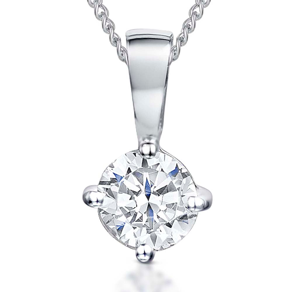 Sterling Silver 2 Carat Cubic Zirconia Pendant