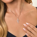 Load image into Gallery viewer,  silver snake pendant necklace set with cubic zirconias -JOOLS by Jenny Brown 
