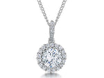 Load image into Gallery viewer, Sterling Silver 1 Carat Halo Pendant

