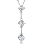 Load image into Gallery viewer, Sterling Silver 3 Stone Drop Pendant
