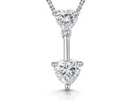 Load image into Gallery viewer, Sterling Silver Pendant With 2 Cubic Zirconia Hearts
