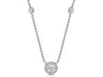 Load image into Gallery viewer, Sterling Silver Halo Drop Necklace
