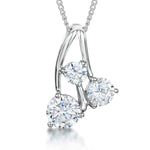 Load image into Gallery viewer, Sterling Silver Graduated Three Stone  Pendant
