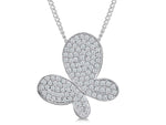 Load image into Gallery viewer, Sterling Silver Large Pave Set Butterfly Necklace
