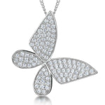 Load image into Gallery viewer, Sterling Silver  Large Pave Set Butterfly Pendant - JOOLS By Jenny Brown

