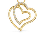 Load image into Gallery viewer, Yellow Gold Double Overlapped Heart Pendant
